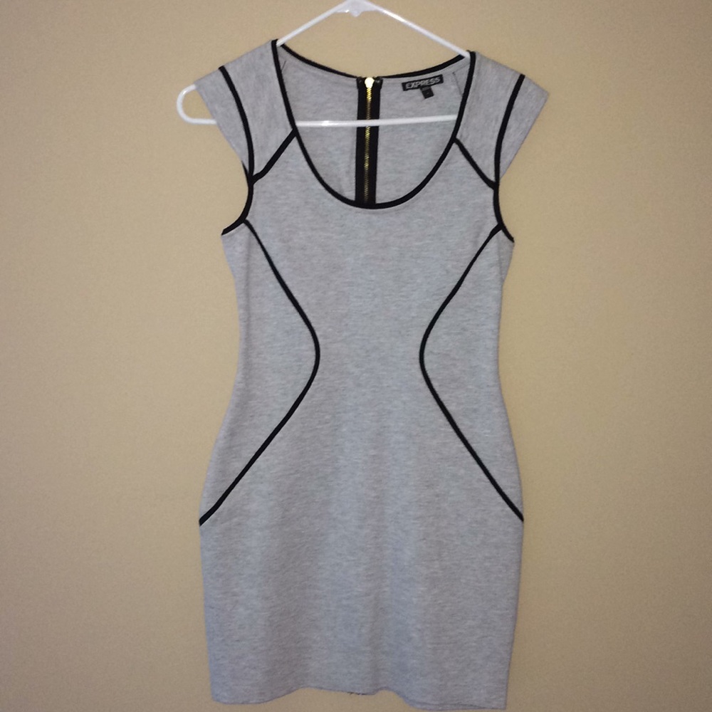 Gray form fitting dress